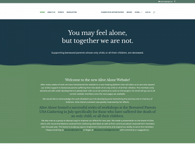 www.alivealone.org snapshot