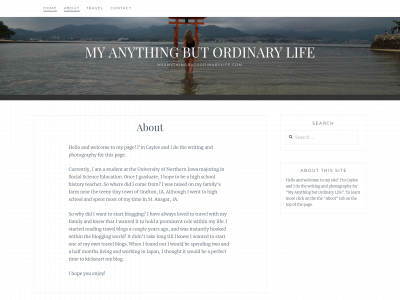 myanythingbutordinarylife.com snapshot