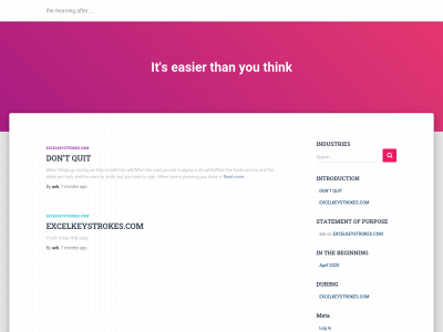 excelkeystrokes.com snapshot