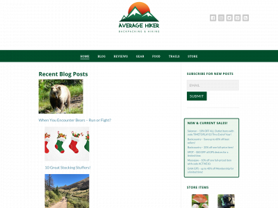 averagehiker.com snapshot