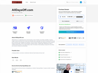 alldaysoff.com snapshot