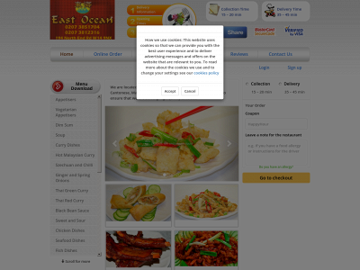 eastoceanrestaurant.co.uk snapshot
