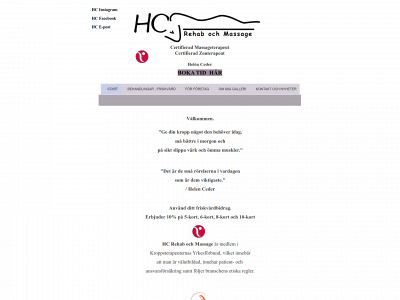 hcrehabochmassage.se snapshot