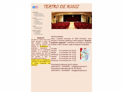 teatroderossi.it snapshot
