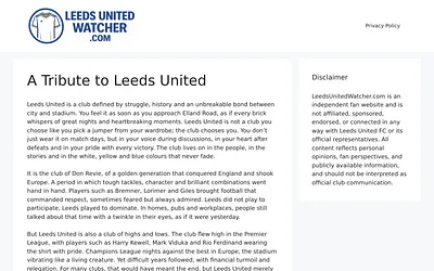 leedsunitedwatcher.com snapshot