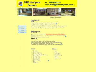 bjmhandyman.co.uk snapshot