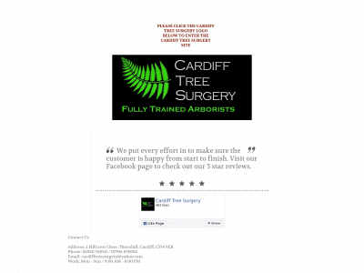 cardifftreesurgery.com snapshot