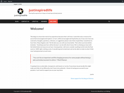 justinspiredlife.com snapshot