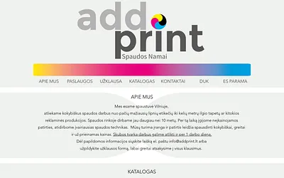 addprint.lt snapshot