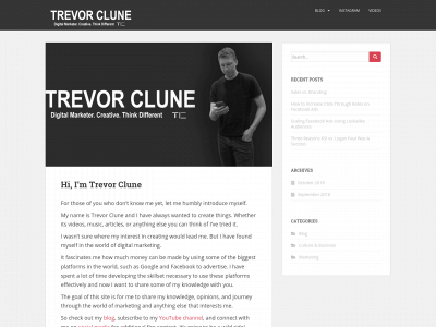 trevorclune.com snapshot