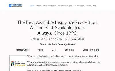 www.thompson-insurance.com snapshot