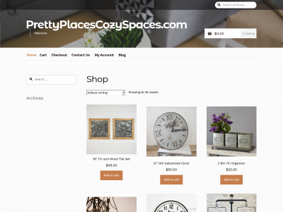 prettyplacescozyspaces.com snapshot