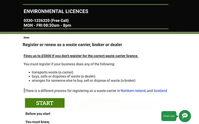environmental-licences.co.uk snapshot