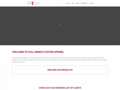 fullarmorcustomapparel.com snapshot