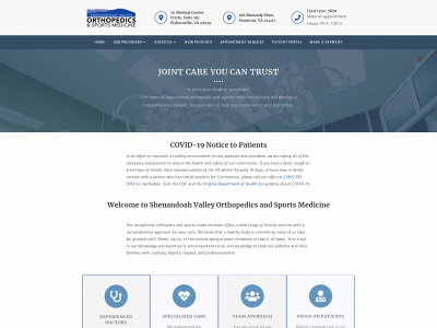 shenandoahvalleyorthopedics.com snapshot