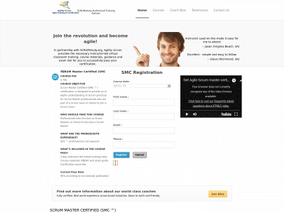 agilescrumcertification.training snapshot