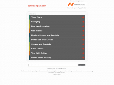 pendulumpark.com snapshot