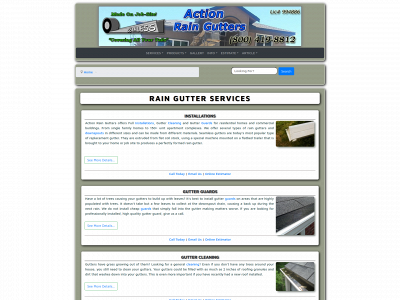 actionraingutters.com snapshot