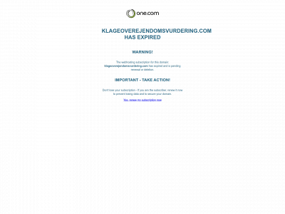 klageoverejendomsvurdering.com snapshot