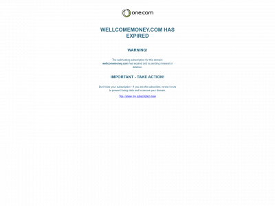 wellcomemoney.com snapshot