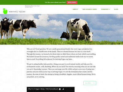 arrivingvegan.com snapshot