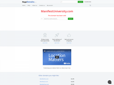 manifestuniversity.com snapshot