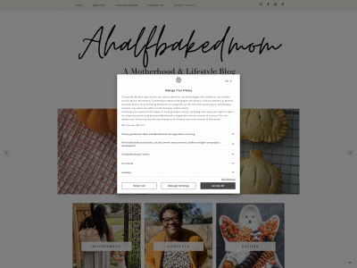 ahalfbakedmom.com snapshot