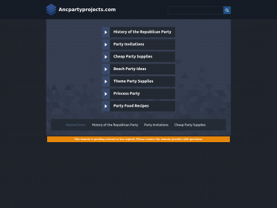 ancpartyprojects.com snapshot