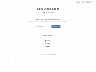 coldstonesteel.com snapshot