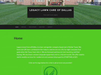 legacylawncaredallas.com snapshot