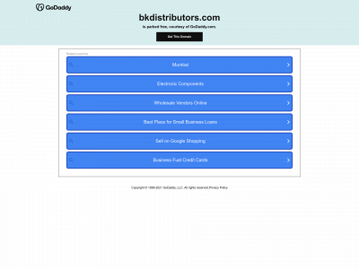 bkdistributors.com snapshot