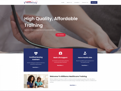 williamshealthcaretraining.com snapshot
