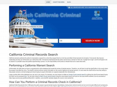 californiacriminalrecords.org snapshot