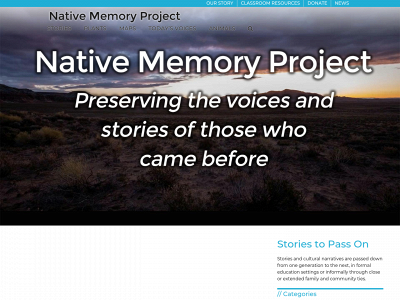 nativememoryproject.org snapshot