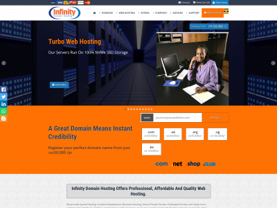 infinitydomainhosting.com snapshot
