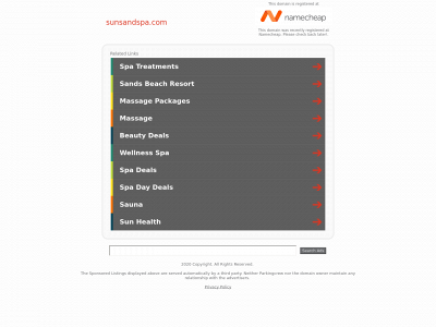 sunsandspa.com snapshot