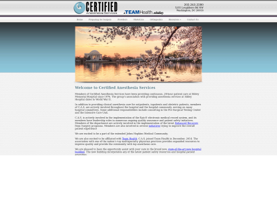 certifiedanesthesiaservicesdc.com snapshot