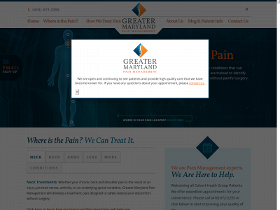 greatermarylandpainmanagement.com snapshot
