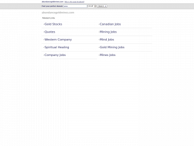 abundancegoldmines.com snapshot
