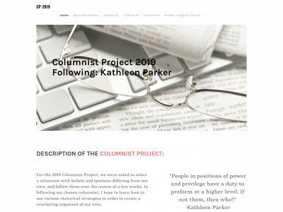 kimbercolumnistproject2019.weebly.com snapshot