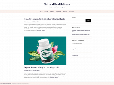 naturalhealthfreak.com snapshot
