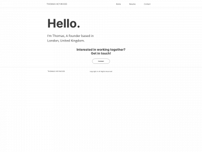 thomasheywood.com snapshot