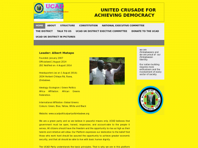 ucadpoliticalpartyofzimbabwe.org snapshot