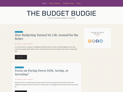 thebudgetbudgie.com snapshot