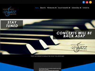 spacecoastjazzsociety.org snapshot