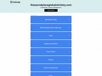 thesecretplaceglobalministry.com snapshot