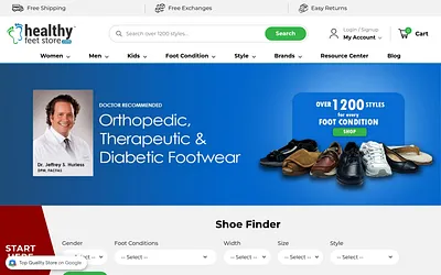 healthyfeetstore.com snapshot