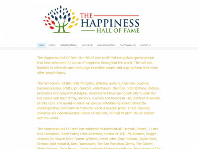 happinesshalloffame.com snapshot