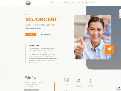 www.majordebt.com snapshot