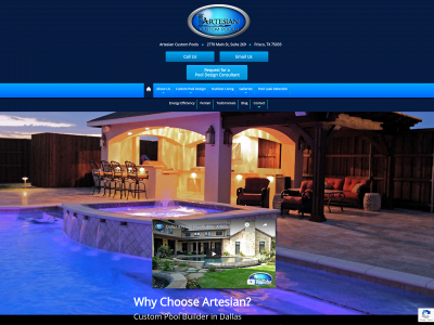 artesiancustompools.com snapshot